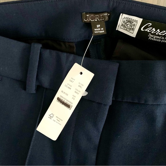 J Crew Women's Natalia cropped stretch pant navy Size 2 Petite NWT - Picture 5 of 5